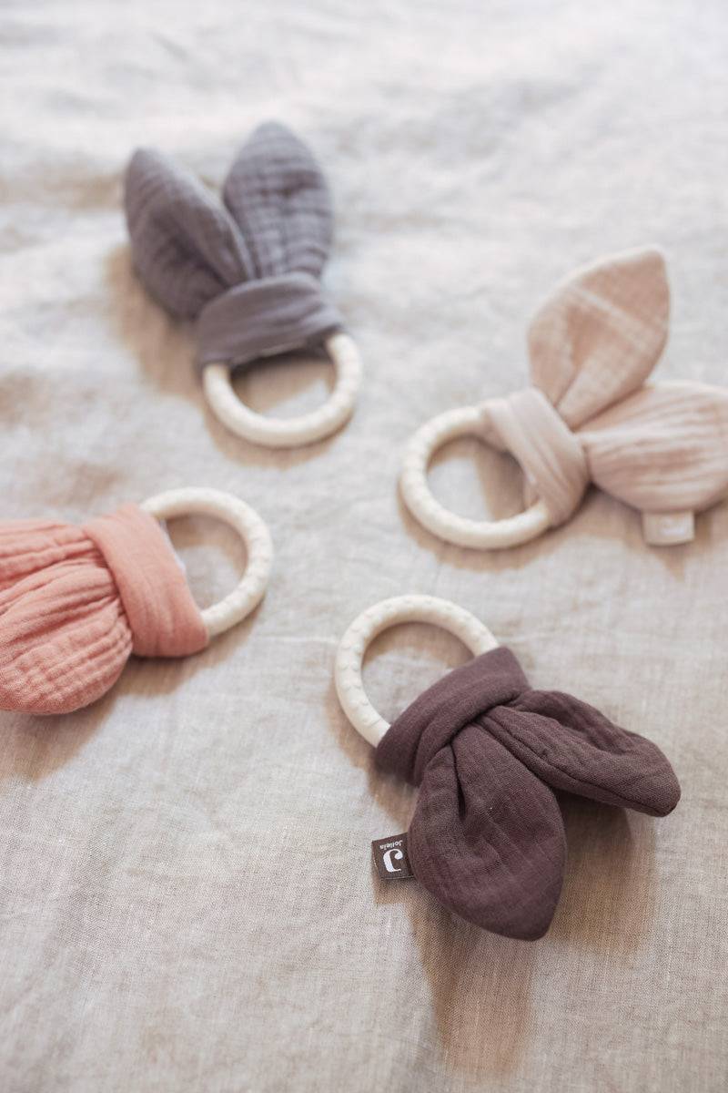 Jollein Beißring Silikon Bunny Ears Nougat Kostenloser Versand international