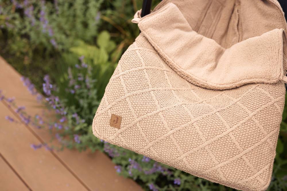 Jollein Fußsack Gruppe 0+ 3/5 Punkte Check Knit - Biscuit Online Shopping