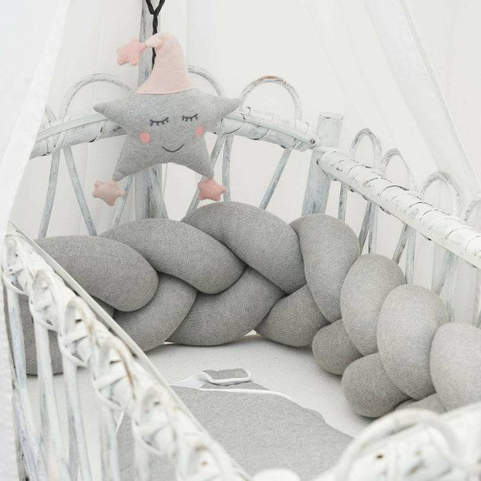 Nordic Coast Company Bettschlange geflochten Grau Strick XL Kostenloser Versand international