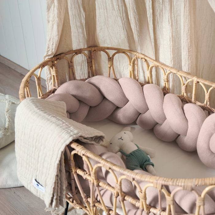 Nordic Coast Company Bettschlange geflochten Rosa Strick - Blush Fabrikladen