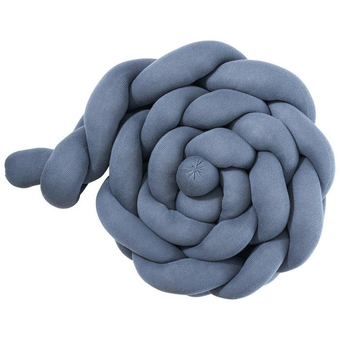 Nordic Coast Company Bettschlange geflochten Blau Strick 180cm