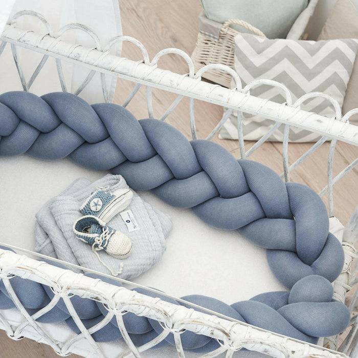 Nordic Coast Company Bettschlange geflochten Blau Strick schmal Osterangebot