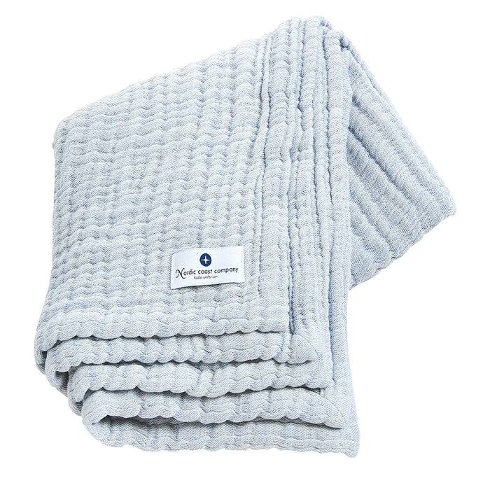 Nordic Coast Company Musselin Decke Blau Large