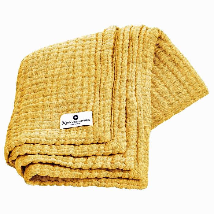 Nordic Coast Company Musselin Decke Curry Gelb