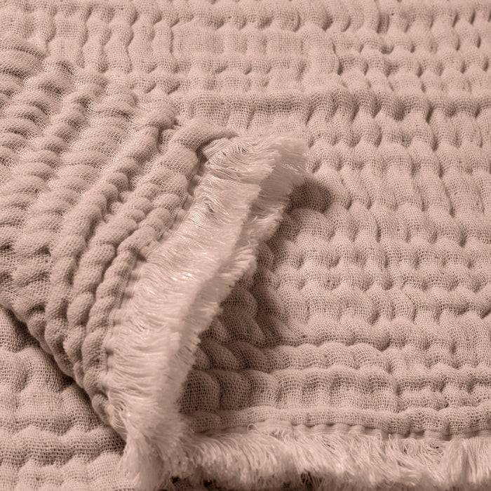 Nordic Coast Company Musselin Fransendecke Altrosa Outlet