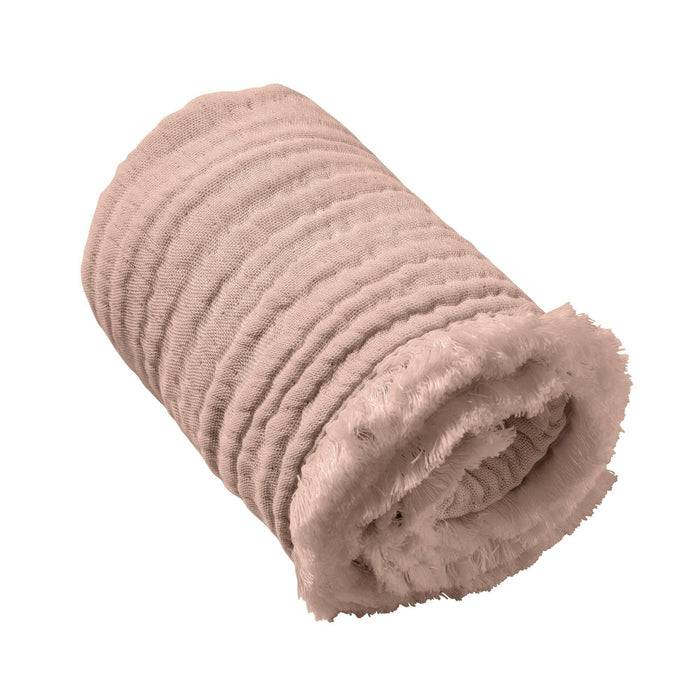Nordic Coast Company Musselin Fransendecke Altrosa Outlet