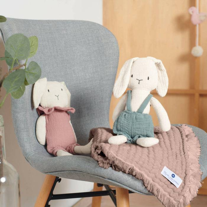Nordic Coast Company Musselin Fransendecke Altrosa Outlet