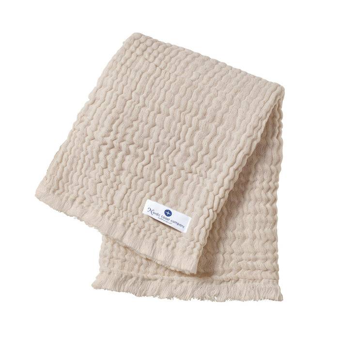 Nordic Coast Company Musselin Fransendecke Beige