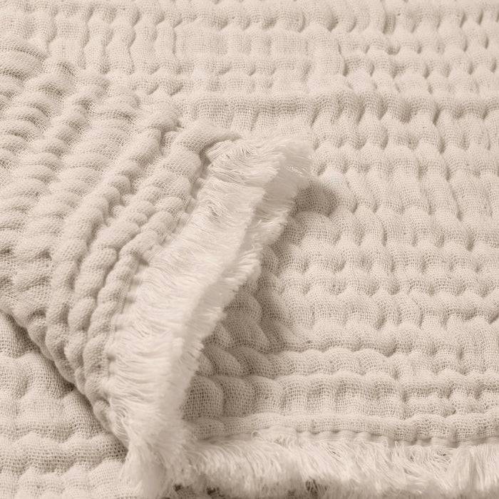 Nordic Coast Company Musselin Fransendecke Beige Auslauf