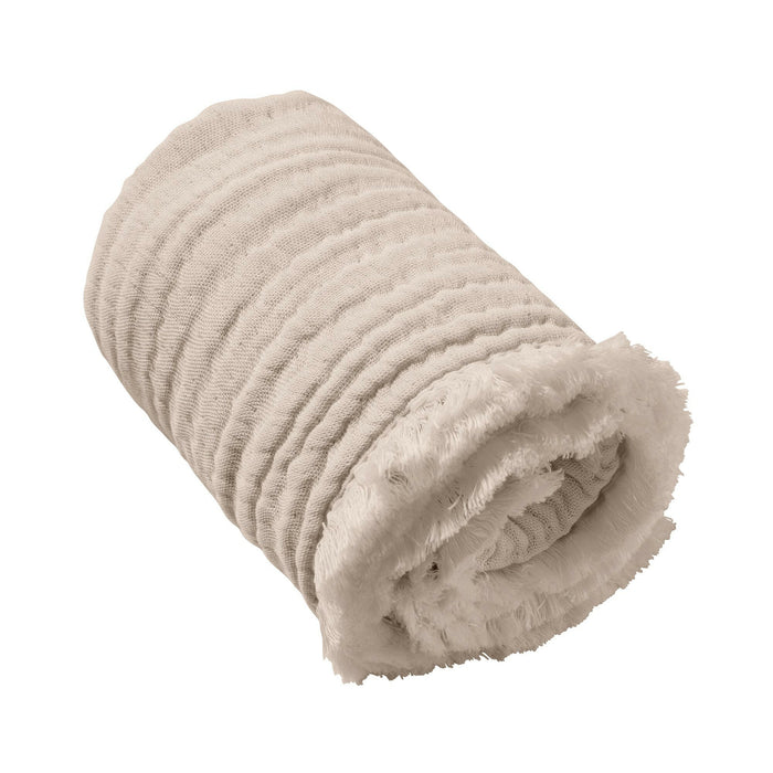 Nordic Coast Company Musselin Fransendecke Beige Auslauf
