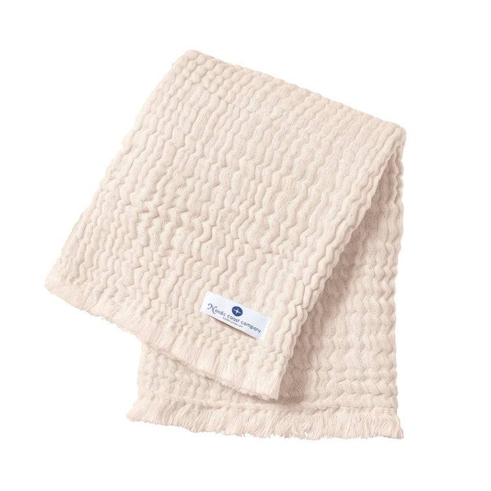 Nordic Coast Company Musselin Fransendecke Puder