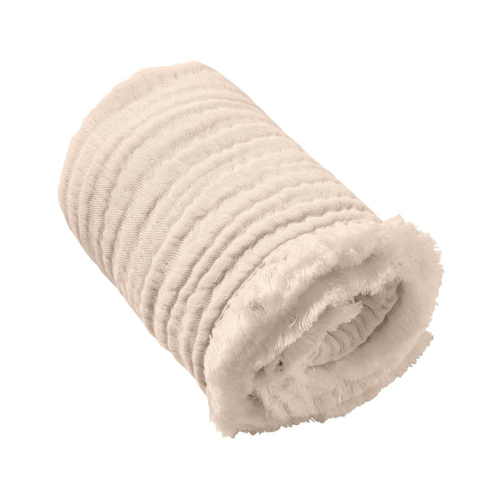 Nordic Coast Company Musselin Fransendecke Puder Hotsell