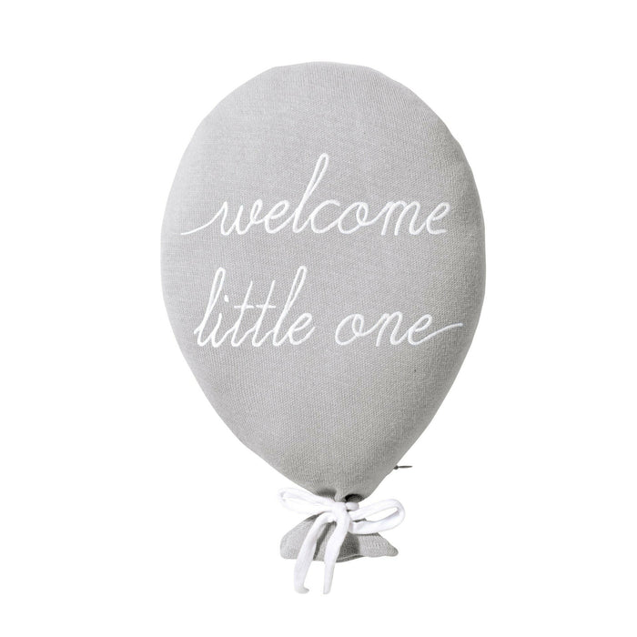 Nordic Coast Company Ballon-Kissen "Welcome Little One" Grau