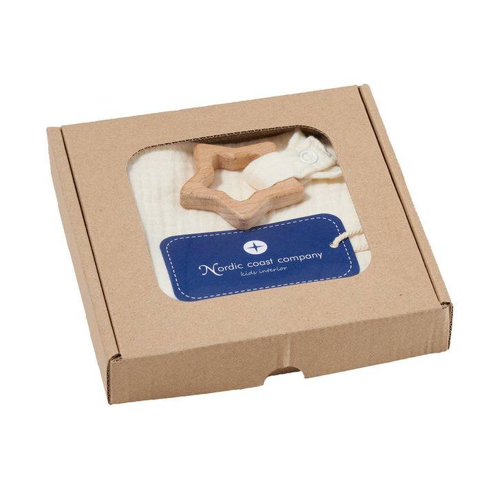 Nordic Coast Company Kuscheltuch Musselin Stern Natur 50% Rabatt mit kostenlosem Versand