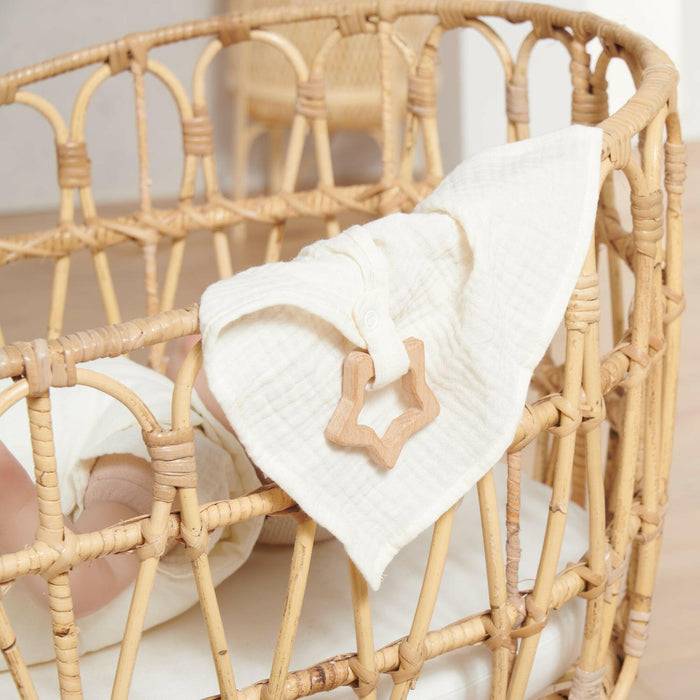 Nordic Coast Company Kuscheltuch Musselin Stern Natur 50% Rabatt mit kostenlosem Versand