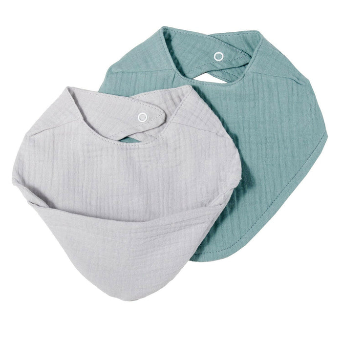 Nordic Coast Company Musselin Lätzchen-Set Grau & Mint zollfrei
