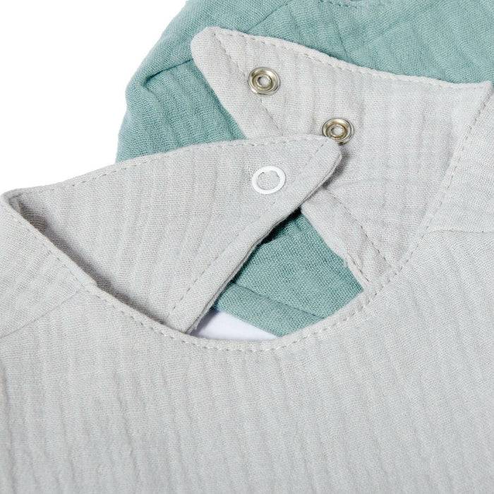 Nordic Coast Company Musselin Lätzchen-Set Grau & Mint zollfrei