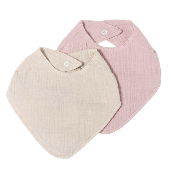 Nordic Coast Company Musselin Lätzchen-Set Altrosa & Beige