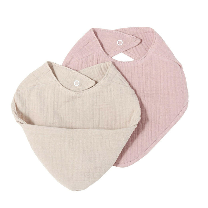 Nordic Coast Company Musselin Lätzchen-Set Altrosa & Beige 50% Rabatt für begrenzte Zeit