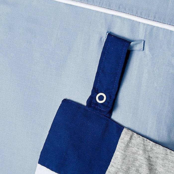 Nordic Coast Company Baby Bettnestchen Blau Grau Großer Ausverkauf