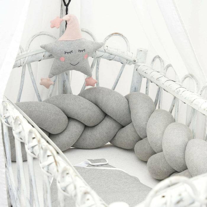 Nordic Coast Company Bettschlange geflochten Grau Strick Osterangebot