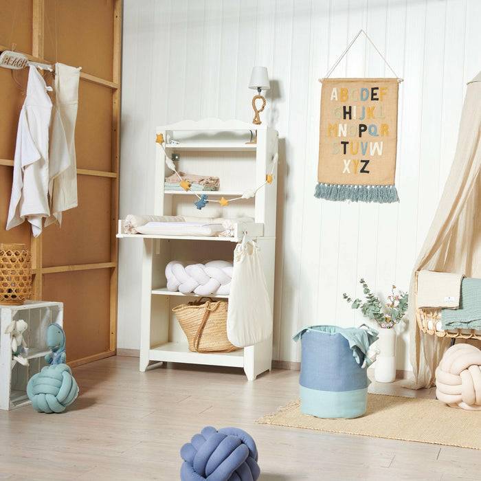 Nordic Coast Company Knotenkissen Jersey Blau Discount Store für neue Produkte