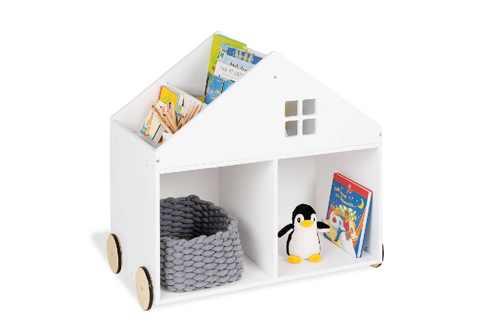 Pinolino Kinderbücherregal mit Rollen 'Hus', weiß