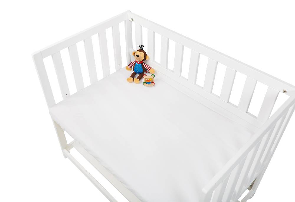 Pinolino Jersey-Spannbetttücher für Wiegen, Anstellbettchen und Kinderwagen im Doppelpack, weiß