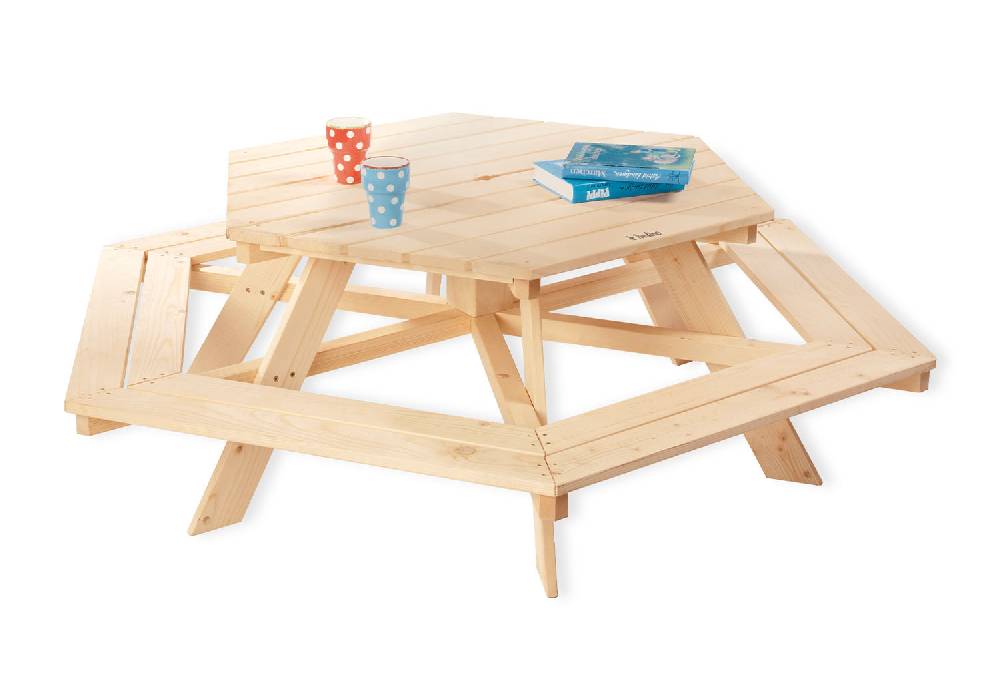 Pinolino Kindersitzgarnitur 'Nicki 6-Eck', natur