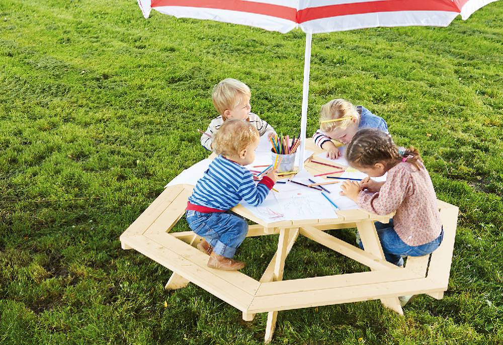 Pinolino Kindersitzgarnitur 'Nicki 6-Eck', natur Bis zu 60% Rabatt