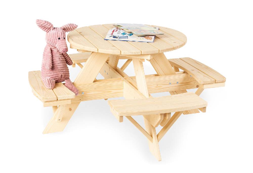 Pinolino Kindersitzgarnitur 'Nicki für 4 rund', natur
