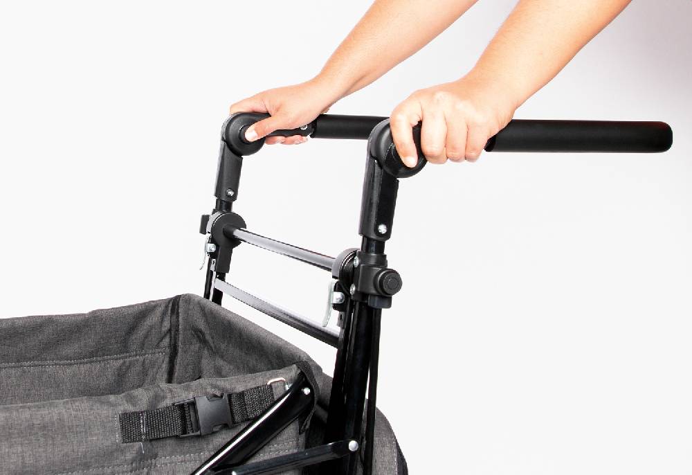 Pinolino Klappbollerwagen 'AddPlus' mit Bremse, grau meliert Outlet