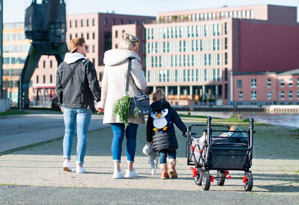 Pinolino Klappbollerwagen 'AddPlus' mit Bremse, grau meliert Outlet