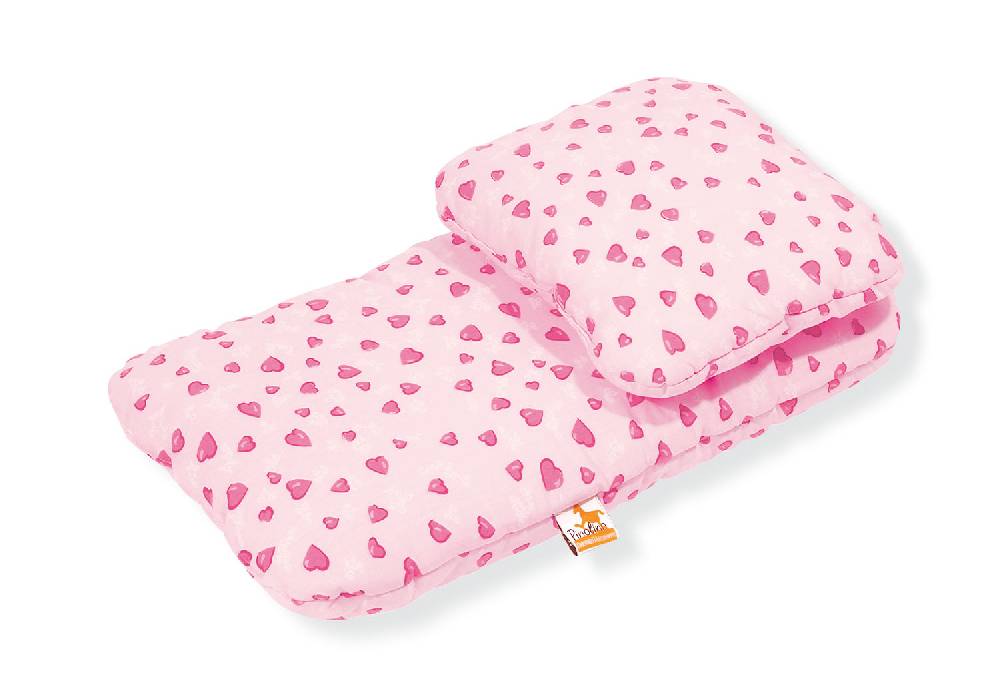 Pinolino Puppenbettzeug für Puppenwagen 'Herzchen', rosa, 2-tlg
