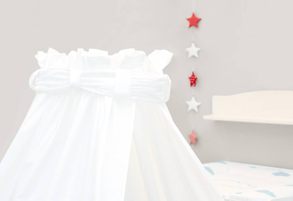 Pinolino Perkal-Himmel für Kinderbetten, weiß - Auslaufartikel Kostenloser Versand