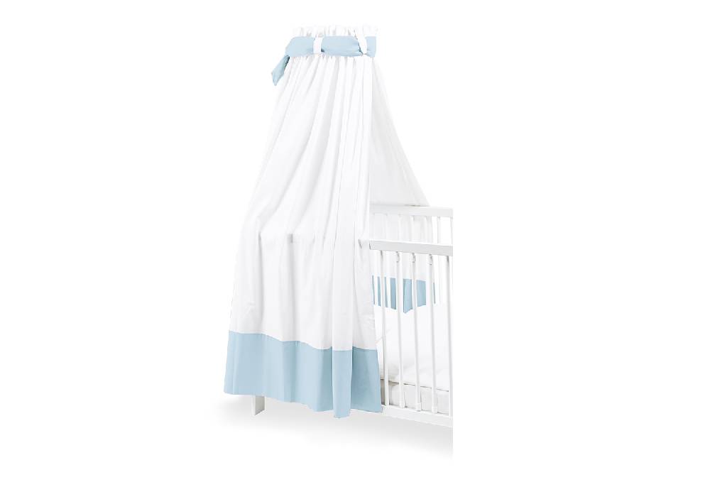 Pinolino Perkal-Himmel für Kinderbetten, weiß/hellblau - 2. Wahl