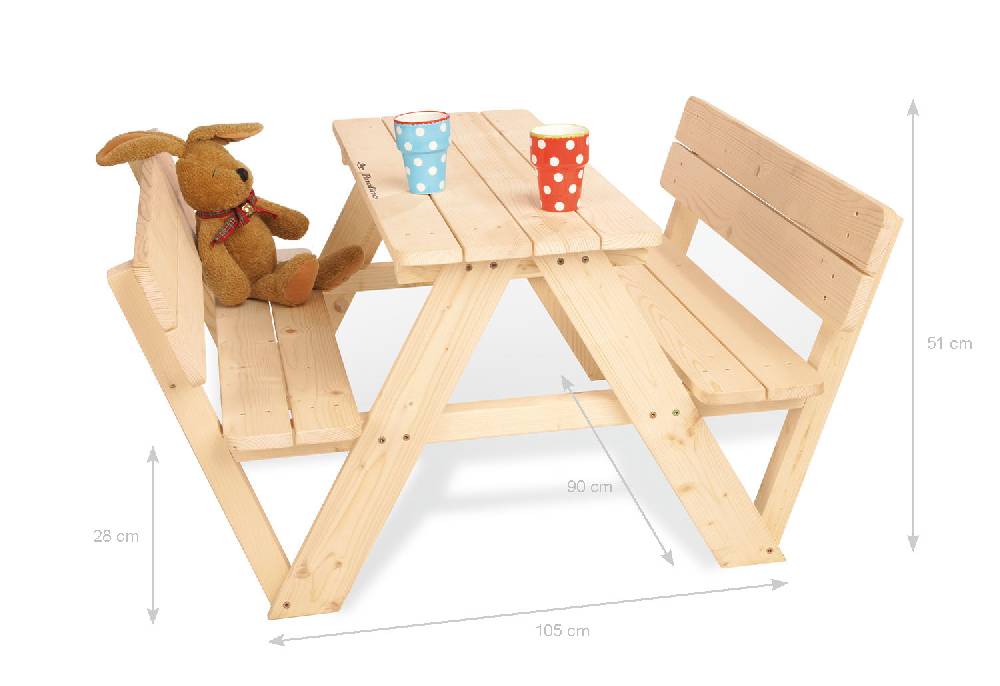 Pinolino Kindersitzgarnitur 'Nicki für 4 mit Lehne', natur - Schnäppchenartikel Online Shopping