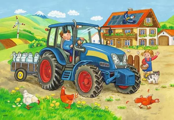 Ravensberger Matratzen Kinderpuzzle ab 3 Jahren - Baustelle und Bauernhof - 12 Teile Super Rabatt