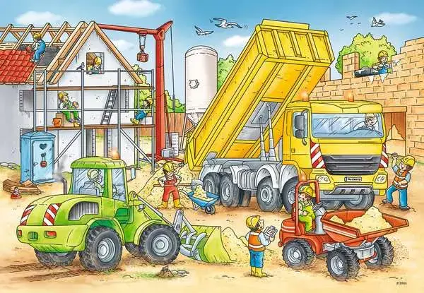 Ravensberger Matratzen Kinderpuzzle ab 4 Jahren - Viel zu tun auf der Baustelle - 24 Teile Limitierter Zeitrabatt