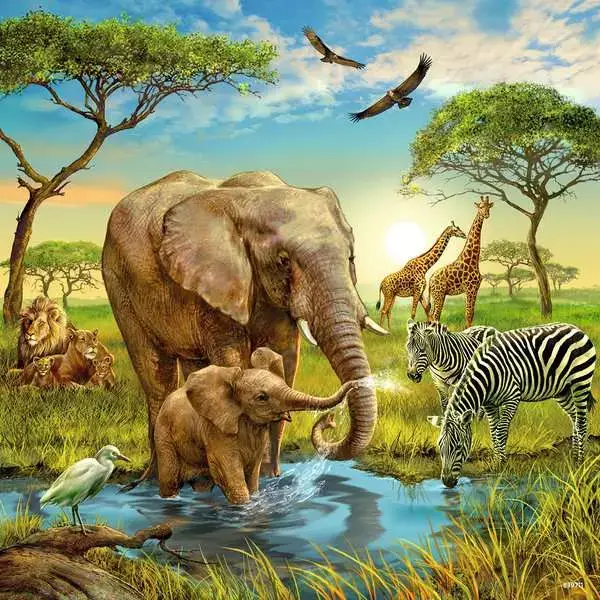 Ravensberger Matratzen Kinderpuzzle ab 5 Jahren - Tiere der Erde - 49 Teile Rabatt