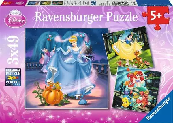Ravensberger Matratzen Kinderpuzzle ab 5 Jahren - Schneewittchen, Aschenputtel, Arielle - 49 Teile