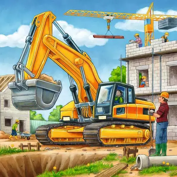 Ravensberger Matratzen Kinderpuzzle ab 5 Jahren - Große Baufahrzeuge - 49 Teile Speichern exportieren