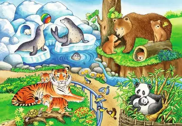 Ravensberger Matratzen Kinderpuzzle ab 3 Jahren - Tiere im Zoo - 12 Teile Begrenzte Freigabe