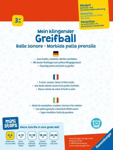 Ravensberger Matratzen Mein klingender Greifball - Babyspielzeug ab 3 Monaten Osterangebot
