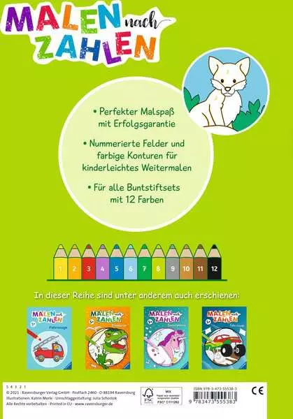 Ravensberger Matratzen Malen nach Zahlen ab 3: Tiere Zeitlich begrenztes Angebot