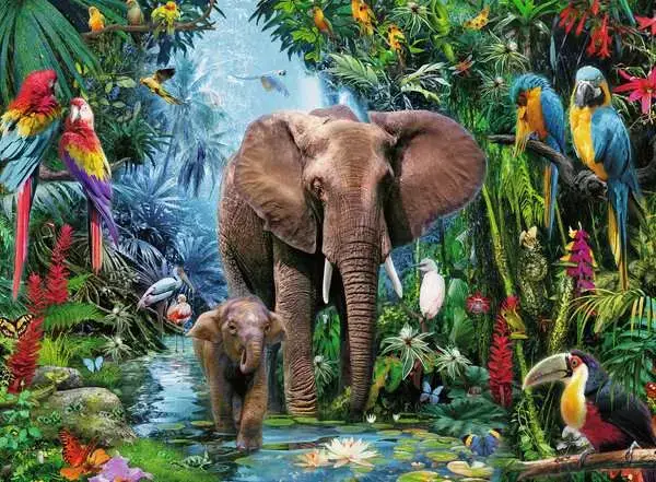 Ravensberger Matratzen Kinderpuzzle ab 7 Jahren - Dschungelelefanten - 150 Teile Neuheiten