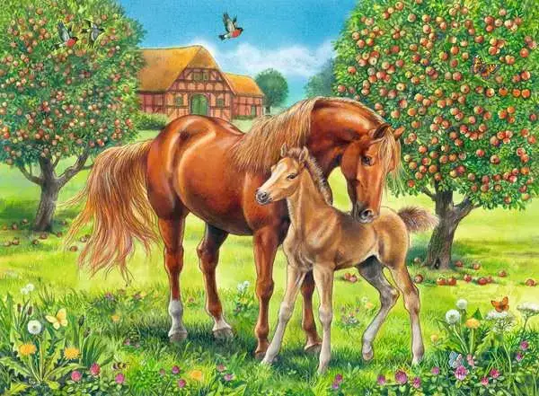 Ravensberger Matratzen Kinderpuzzle ab 6 Jahren - Pferdeglück auf der Wiese - 100 Teile Wochenangebot