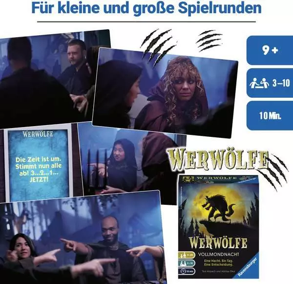 Ravensberger Matratzen Werwölfe Vollmondnacht - Spiel ab 9 Jahren Kostenloser Versand international