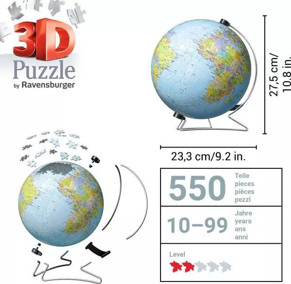 Ravensberger Matratzen 3D Puzzle Ball Globus in deutscher Sprache Verkauf