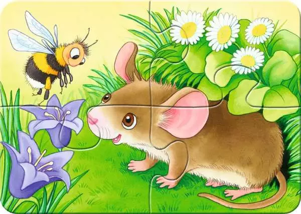 Ravensberger Matratzen Kinderpuzzle ab 2 Jahren - Süße Gartenbewohner - 2 + 4 + 6 + 8 Teile Große Rabatte